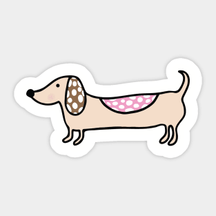 Cute pink dachshund Sticker